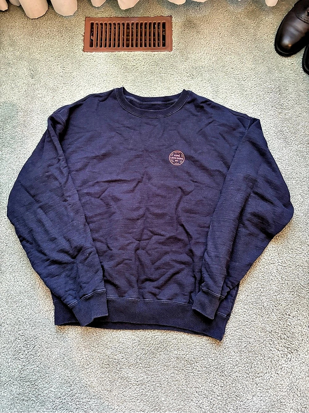 Aime Leon Dore Apple Energy Crewneck Sweatshirt Blue Large